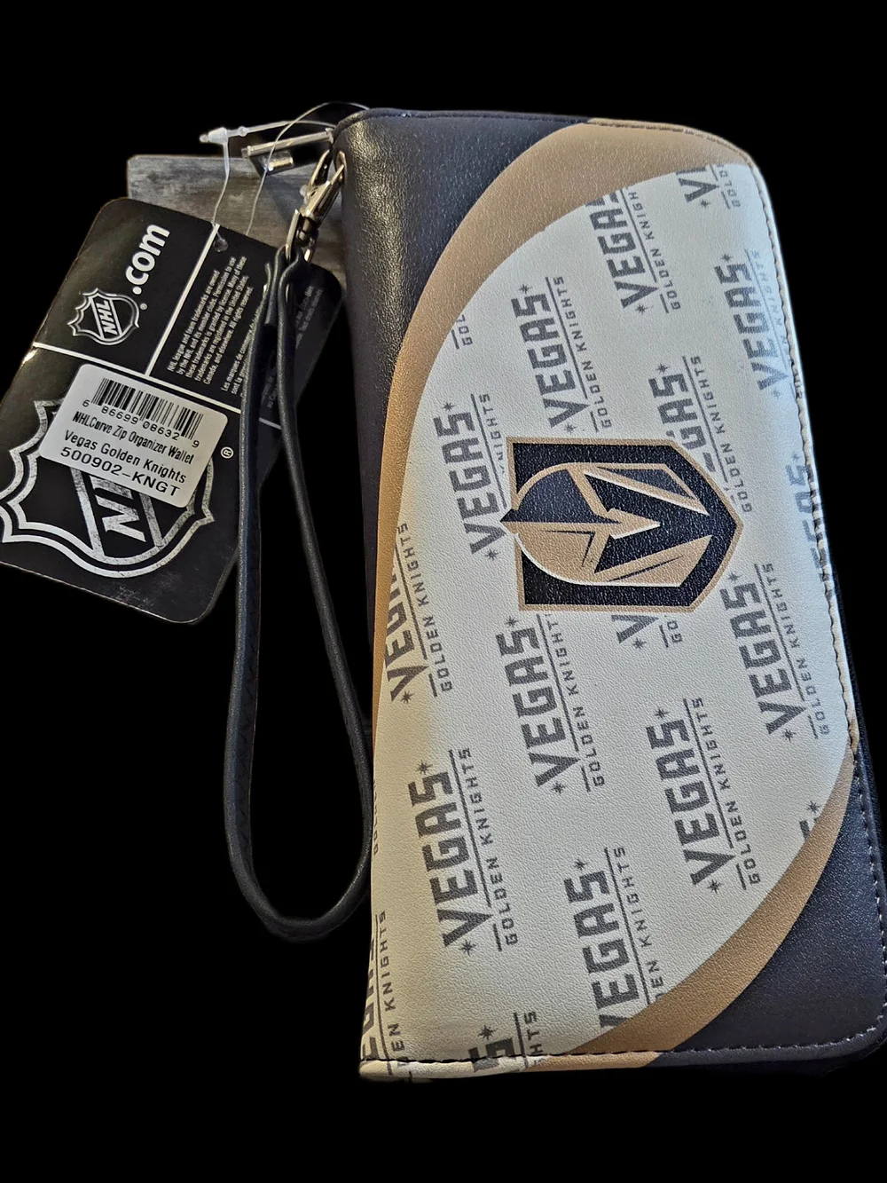 Vegas Golden Knights Wristlet Wallet - White & Gold